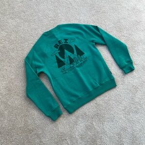 REI Teal Green Graphic Unisex Crewneck Sweatshirt NWOT Size XS